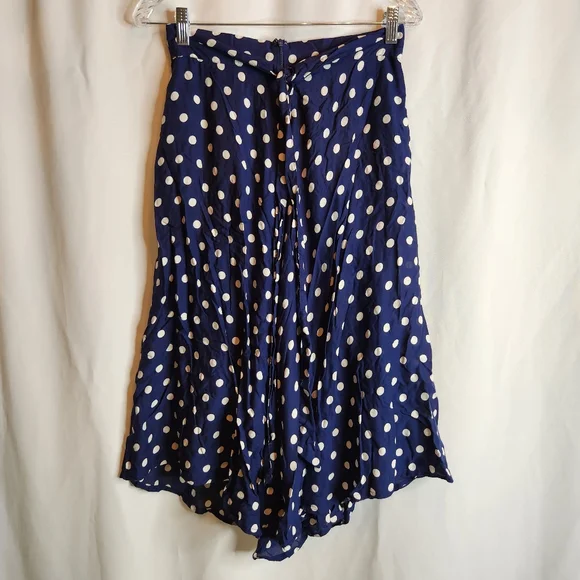 Anthropologie Polka Dot Tie Waist Midi Skirt  Size Small - Picture 4 of 9